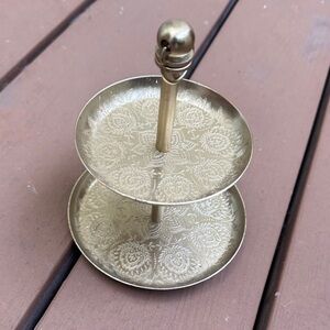 Gold Two-Tier Decorative Tray